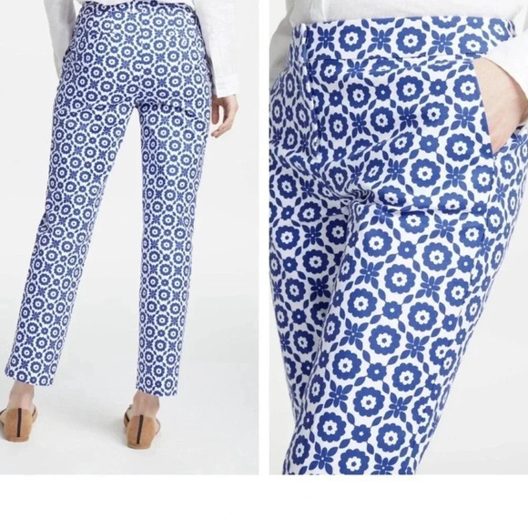 BODEN Richmond Stretch 7/8 Ankle Ponte Pants Size 2 Greek
Blue Floral Trouser - Picture 2 of 13